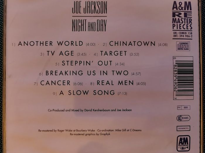 Joe Jackson - Night And Day CD (1982) 2004 Remastered Reissue New Wave Pop Rock EX+