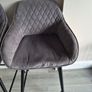 4 x Grey Velvet Bar Stools Image 3