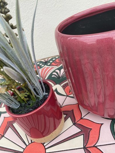 Plant Pot and Fake Plant Ornament