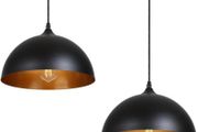 2 Pack Industrial Suspended Ceiling Pendant Light Fixtures Black Metal Vintage Lampshades for Kitchen Island Farmhouse Restaurant Loft Coffee Bar (FREE POSTAGE)