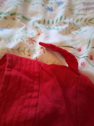 Red linen jacket