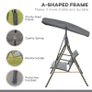 3 Seater Garden Swing Bench with Adjustable Canopy and Steel Frame Image 3
