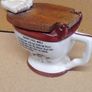 Vintage ( Goodbye Cruel World ) Ceramic Toilet with Wooden Lid Image 2