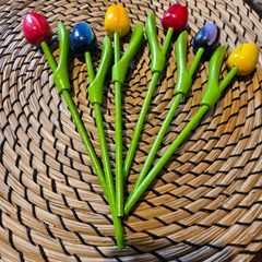 6 Wooden Tulips