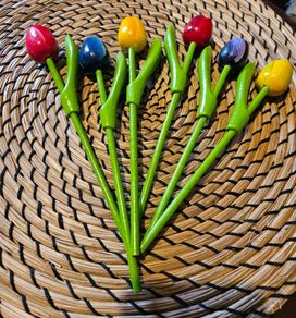 6 Wooden Tulips
