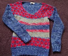 Blue/ Red Jumper  Size 8-12