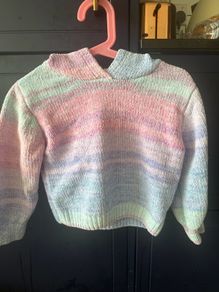 girl knitted hoodied jumper