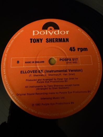 Tony Sherman Ellovee Original 1982 UK 12inch Vinyl Polydor