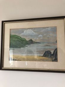 Watercolour beach scene