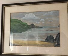 Watercolour beach scene