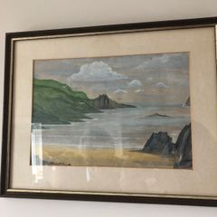 Watercolour beach scene