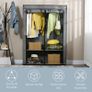 Portable Fabric Wardrobe with 4 Shelves & 2 Hanging Rails, Foldable Clothes Storage Cabinet Image 5