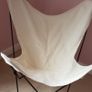 White Butterfly Chair, Metal Frame, Canvas Folding Seat Image 2
