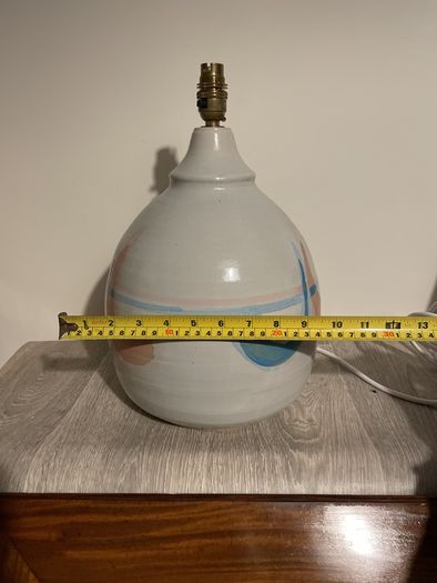 Large round pottery lamp