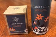 The Handmade Soap Company Hand Lotion ( bitter orange, pink pepper and hay ) and matching candle 70 grams
