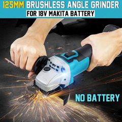 125MM Brushless Electric Angle Grinder 4 Speed Cutting Machine DIY Woodworking Power Tool For Makita 18V Battery