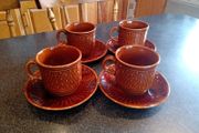 Vintage Tams Ware Pottery Cups Basket Weave
