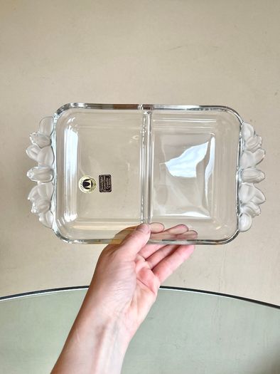Mid Century Walther Crystal Glass Dish, Vintage West Germany