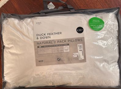 Duck down pillows M&S brand new