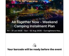 All together now weekend camping ticket