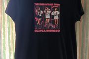 Black Olivia Rodrigo The Unraveled Tour Design T Shirt. Asian Size XL - Width: 53cm, Length 67cm.