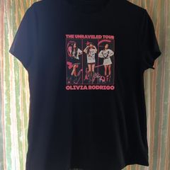 Black Olivia Rodrigo The Unraveled Tour Design T Shirt. Asian Size XL - Width: 53cm, Length 67cm.