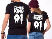 Zombie King And Queen Couple T-shirts For Valentines Day Gift Present