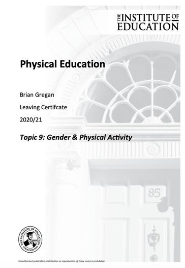 Leaving Cert Physical Education Institute Notes