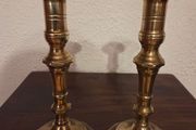 Early Vintage Pair Brass Candlesticks