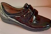 Waldlaufer Henni Ladies Shoe Black Patent Leather Wide Fit Size UK3 Velcro Closure CAN POST
