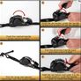 4 Pce Retractable Ratchet Straps Tie Downs 2.5CM x 3M 800kg Break Strength Image 4