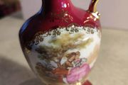 Rare find  Stunning magenta pink Limoges courting couple jug
