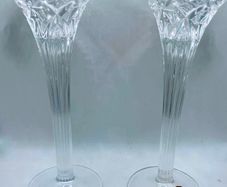 Pair of vintage French crystal candle holders