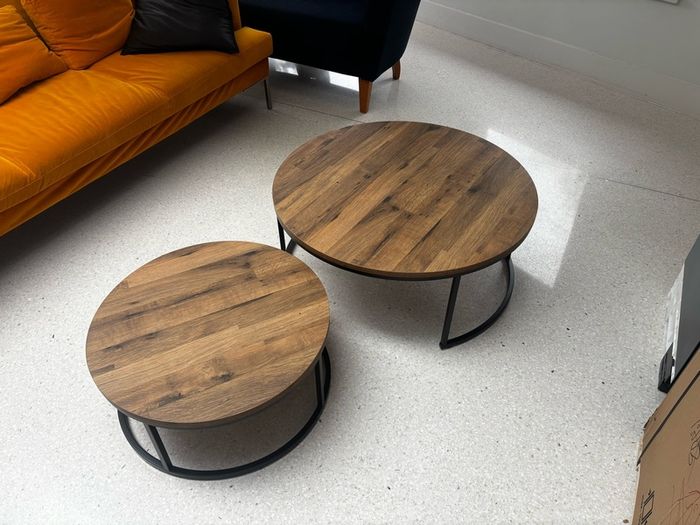 Brown Nesting Circular Coffee Table from Next