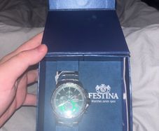 Festina Chronograph Watch - Green Dial 45mm - Brand New