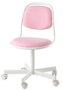 IKEA ORFJALL Kids Desk Chair White Pink
