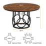 Round Dining Table With Metal Base Colour (Black Brown) Image 3