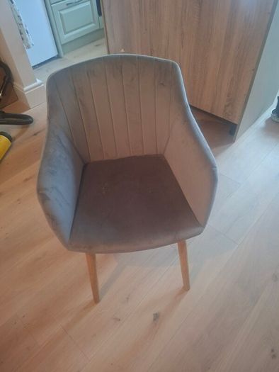 2 grey fabric chairs