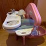 Baby doll play centre with high chair, bath and cot. Image 5