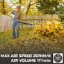 3000W Corded Garden Leaf Blower with 262L Garden Waste Bag, Leaf Scoop Hand Rakes,8m Power Cable, for Clearing Patios Gardens (FREE POSTAGE) Image 5