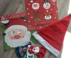 Christmas decorations Santa Snowman Penguin Reindeer kids baby children masks hat socks bundle