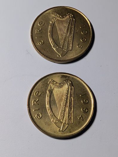 2 old 20 p pieces uncirculated.