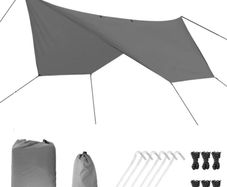 Hammock Rain Fly Tent Tarp, [300cm x 300cm] Lightweight Anti-UV Hammock Tent Tarp, Waterproof Camping Shelter, Portable Basha Sunshade for Camping Hiking Picnic Travel (FREE POSTAGE)