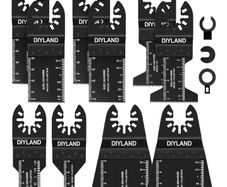 13PCS Multi Tool Blade Set, Universal Oscillating Saw Blades, Oscillating Tool Accessories for Wood Plastics Cutting, Multitool Blades Compatible with Makita, Milwaukee, Dremel, Ryobi and More