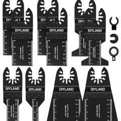 13PCS Multi Tool Blade Set, Universal Oscillating Saw Blades, Oscillating Tool Accessories for Wood Plastics Cutting, Multitool Blades Compatible with Makita, Milwaukee, Dremel, Ryobi and More