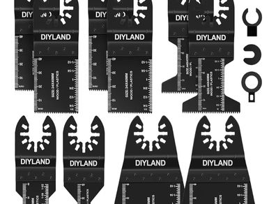 13PCS Multi Tool Blade Set, Universal Oscillating Saw Blades, Oscillating Tool Accessories for Wood Plastics Cutting, Multitool Blades Compatible with Makita, Milwaukee, Dremel, Ryobi and More