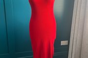 Red one shoulder maxi. Size M