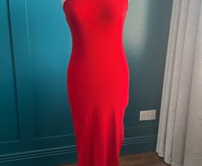 Red one shoulder maxi. Size M