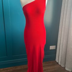 Red one shoulder maxi. Size M
