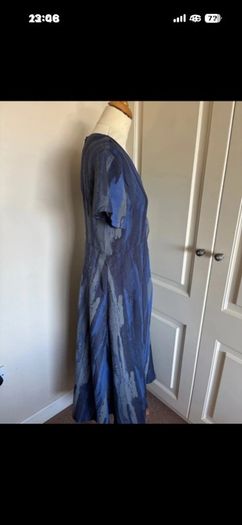 Colour 5 Power viscose blue grey dress size 10 long